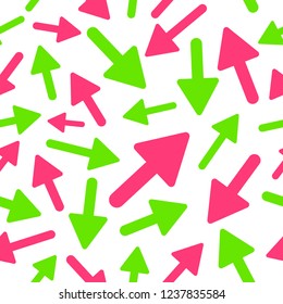 Green and pink arrows seamless pattern