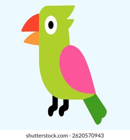 green and pink bird in flight vector