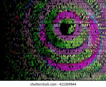 Green pink and black triangle abstract background