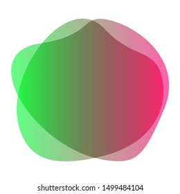 green pink blob shape free from for background, blob flat geometric simple, liquid stain brush flat blob for label copy space, fluid spot template graphic, simple banner colored gradient wave shape