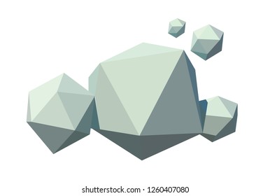Green pink blue low poly clouds polygonal volumetric clouds
