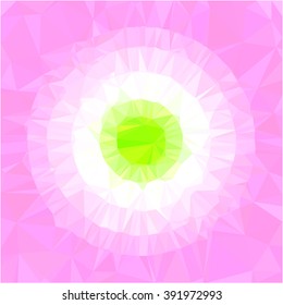 Green pink circle low poly background - Vector illustration