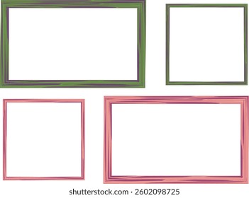 green pink colorful pattern square frames