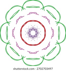 Un diseño verde y rosa