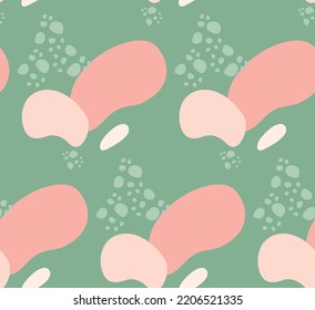 patrón de doodle rosa verde sin fisuras