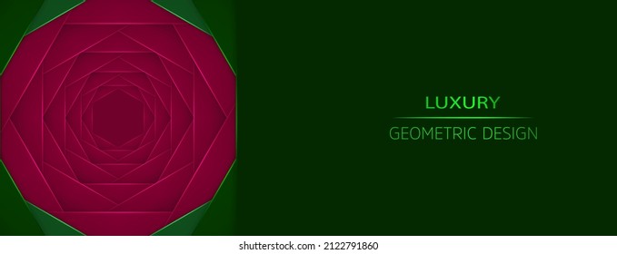 Green and pink geometric background. Vector illustration. 