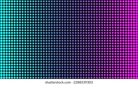 Green to pink gradient television videowall. Lcd monitor. Digital TV display. Led screen texture. Electronic diode effect. Projector grid template. Vector illustration.