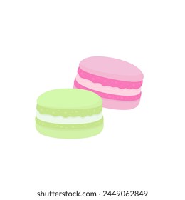 Green and pink macaroons, vector illustration, eps 10