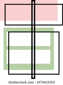 Cuadro de presentación verde y rosa, ilustración de icono, vector sobre fondo blanco
