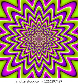 Green, pink and purple background. Motion illusion.