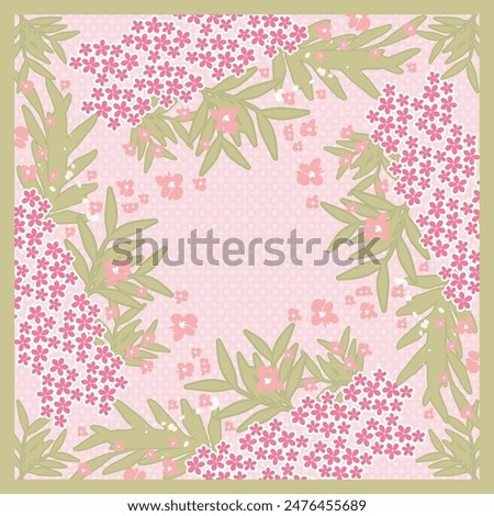 green and pink scarf with flower pattern design