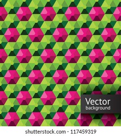 Green and pink seamless geometric pattern