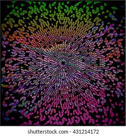 Green pink triangle circle on black beautiful background