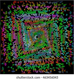 Green pink triangle circle on black beautiful background