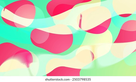 Diseño de fondo de estilo minimalista simple de Vector verde y rosa con ondas y líquido