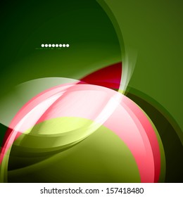 Green and pink waves. Can be used for business presentation, technology concept, abstract background