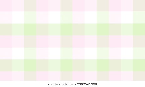 Green pink and white plaid fabric texture as a background	