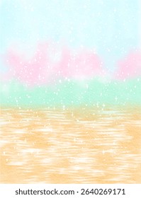 green pink yellow colorful abstract illustration, background, wallpaper, card invitation design