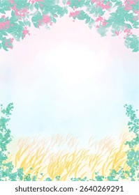 green pink yellow colorful abstract illustration, background, wallpaper, card invitation design