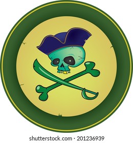 green pirate skull