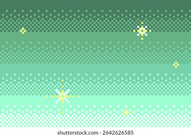 Green pixel art dither sky texture. Game retro space background.