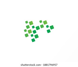 grüne Pixelkunst für Technologiedesign-Vorlage