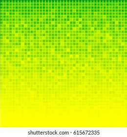 Green pixel background.