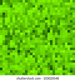 Green Pixel Background. Seamless Vector