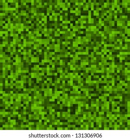 Green Pixel Background, Vector Illustration