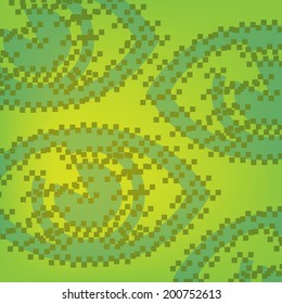 Green pixel eyes background with light