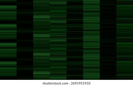 Efeito de falha de pixel verde na tela preta, fundo digital abstrato. Distorção de dados para conceito de tecnologia, segurança cibernética ou jogos.