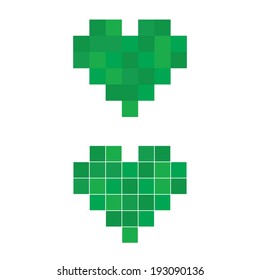 Green Pixel Heart Icon