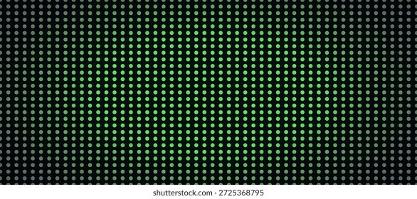 Ilustração da tela de LED de pixel verde. Textura de pontos do monitor LCD, grade de diodo eletrônico, fundo de parede de vídeo verde escuro, modelo de exibição digital horizontal, fundo de tecnologia vetorial para designs modernos