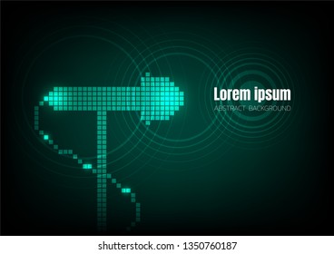 green pixel sound wave microphone electronic background, square geometric digital space wallpaper, template for website cover poster banner brochure and more, flat vector graphic design 