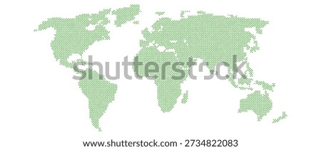 Green pixel world map concept. Abstract dotted globe worldmap for, poster, banner, brochure, flyer, booklet, presentation. Continents infographics wallpaper. Vector illustration 