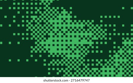Green Pixelated Square Abstractas, sensación orgánica, juego retro, uso de Sitio web Una vibrante pantalla de cuadrados pixelados evoca una sensación de camuflaje orgánico