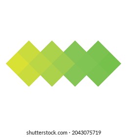 Green pixelized mosaic logo design element. Abstract shape of multiple squares. Simple flat vector graphic symbol