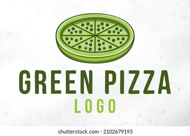green pizza, healthy food, fast food logo Designs
