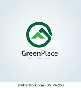 Green Place, Home and  real estate logo