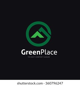 Green Place, Real estate logo template