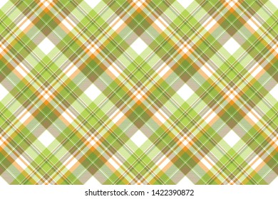 Green plaid fabric texture seamless pattern. Flat design. Vector illustration.