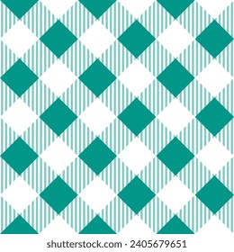 Green plaid pattern with oblique line background. plaid pattern background. plaid background. Seamless pattern. for backdrop, decoration, gift wrapping, gingham tablecloth, blanket, tartan.