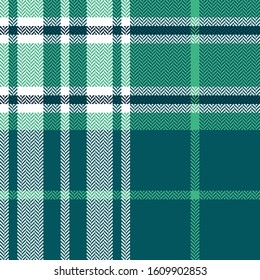Green plaid pattern vector graphic. Tartan check plaid for flannel shirt, blanket, scarf, throw, duvet cover, upholstery, or other modern autumn, winter, and spring fabric design.