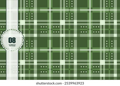 green plaid pattern,Seamless flannel grid striped fabric pattern background,vector illustratio