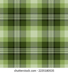 Green plaid. Seamless vector tartan pattern suitable for fashion, home decor and stationary.