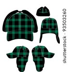 Green plaid winter hat