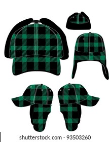 Green plaid winter hat