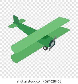 Green plane isometric icon 3d on a transparent background vector illustration