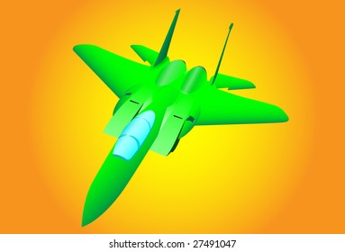 The green plane. Vector. Without mesh.