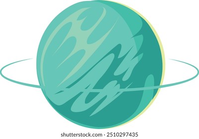 Green planet cartoon icon. Space game element